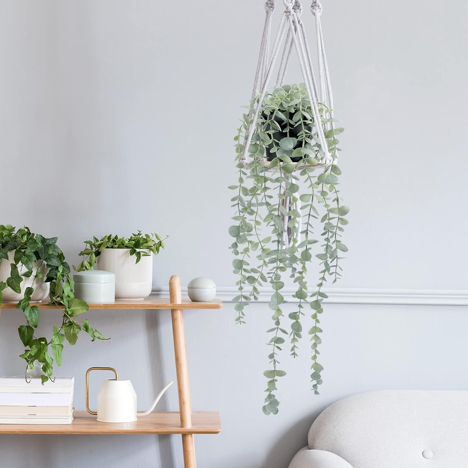 COCOBOO 2pcs Artificial Hanging Eucalyptus Plants for Home Decor