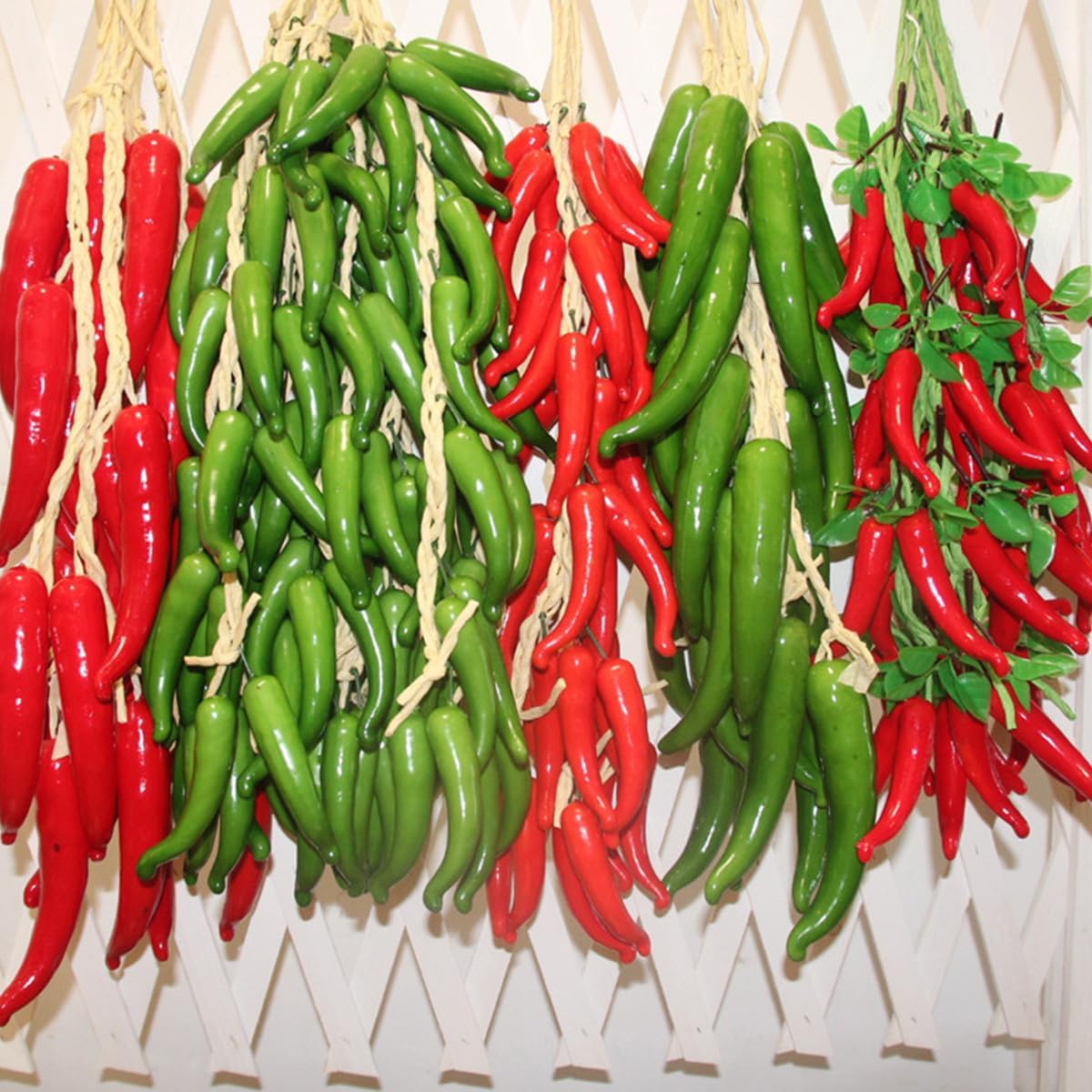 2 Strings Artificial Chili Pepper Hanging Decor