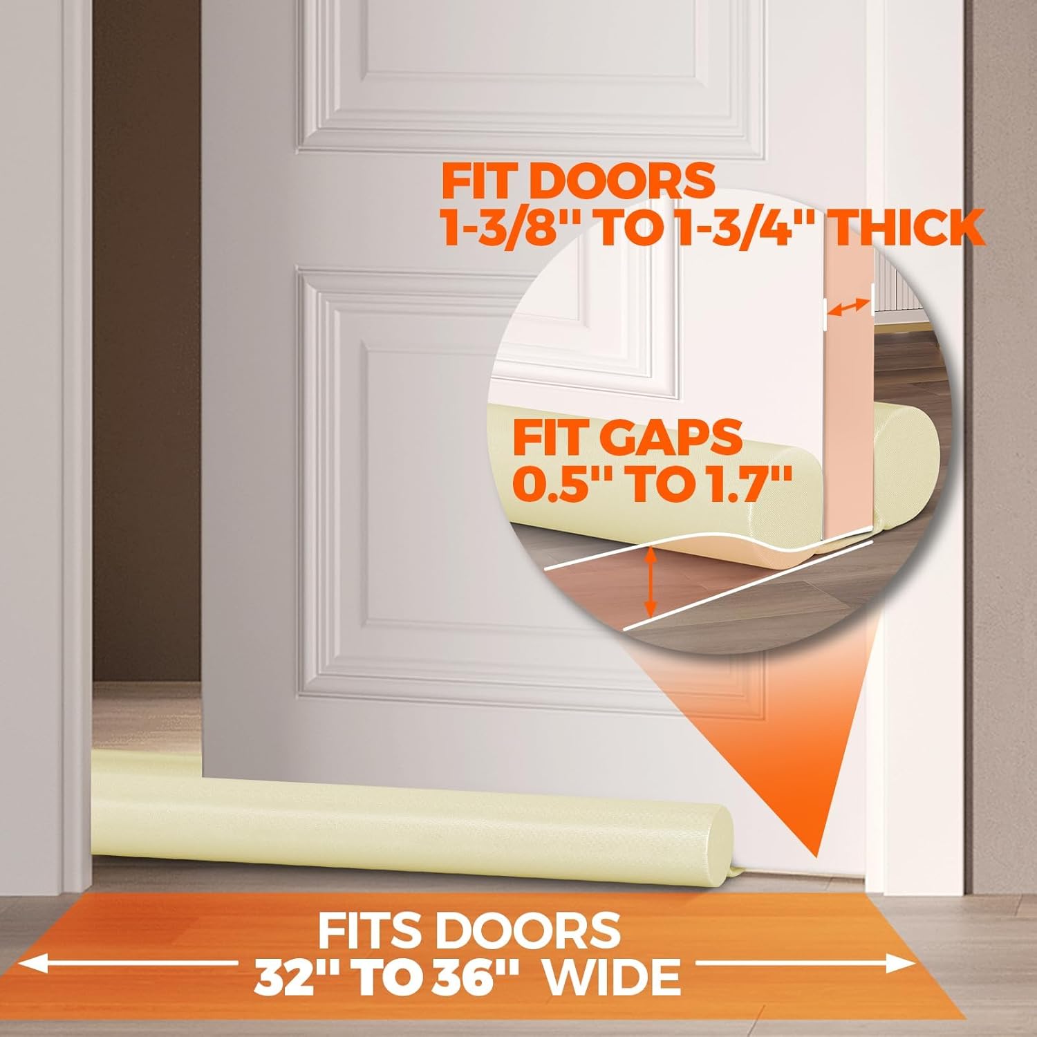 Holikme Two-Sided Draft Stopper Door Sweep for Home Comfort
