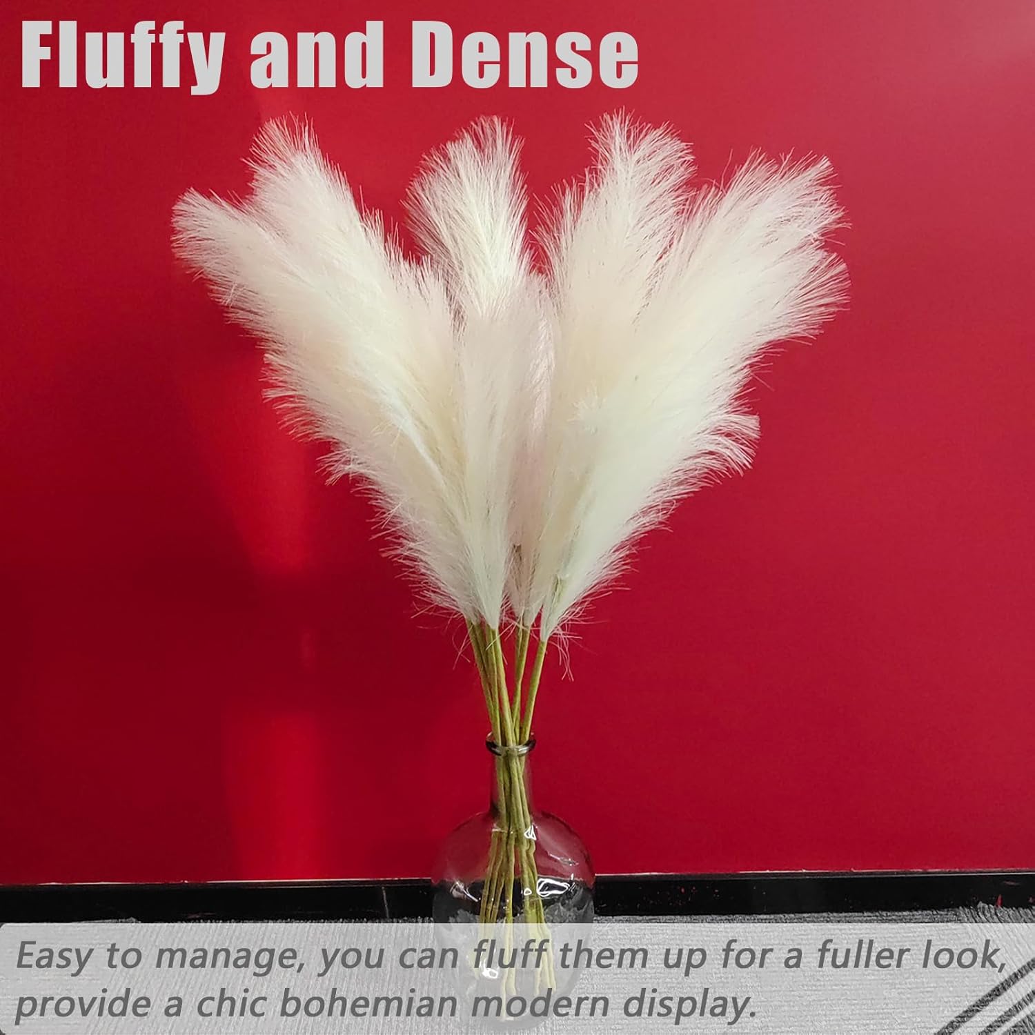 38 Inch 10 Stems White Pampas Grass Decor