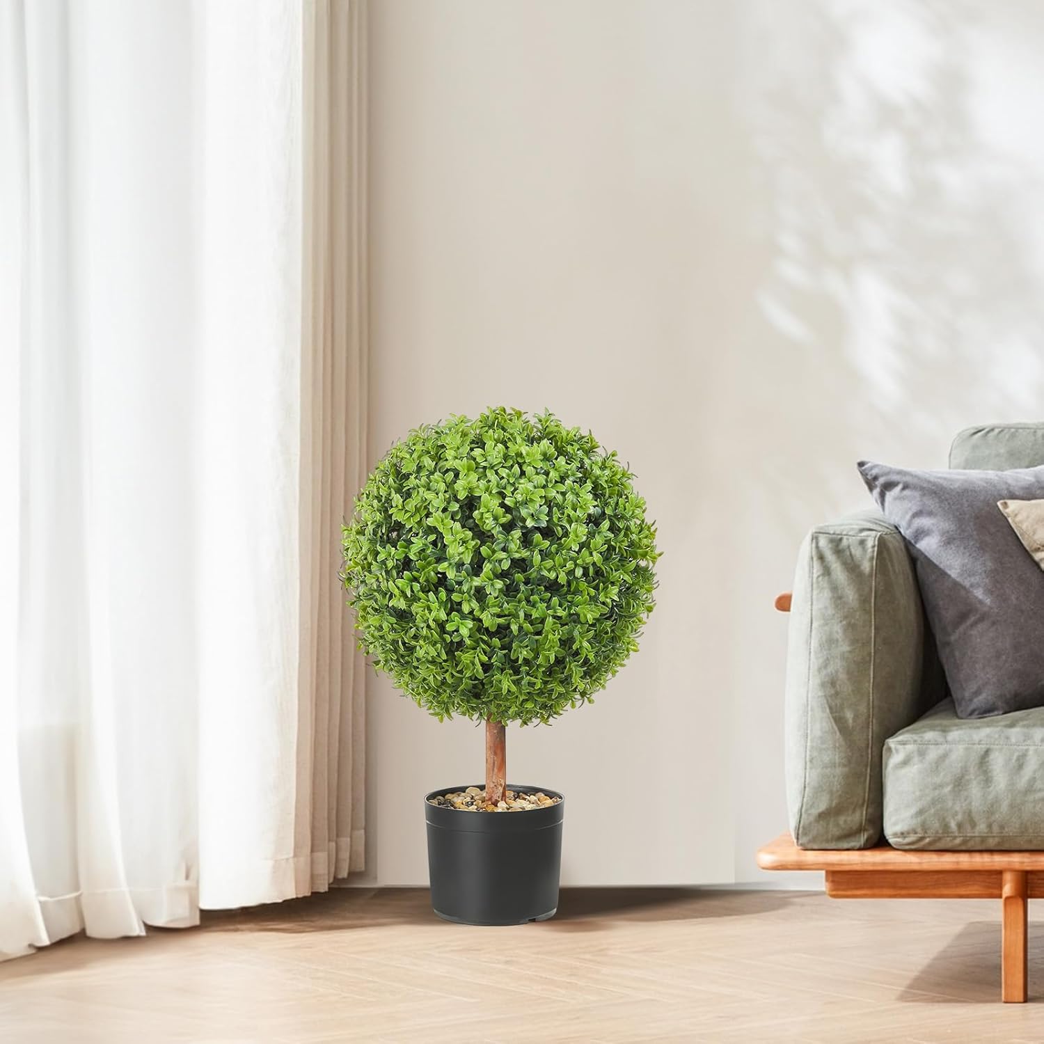 VEVOR Artificial Boxwood Topiaries 24 Inch Tall 2 Pack