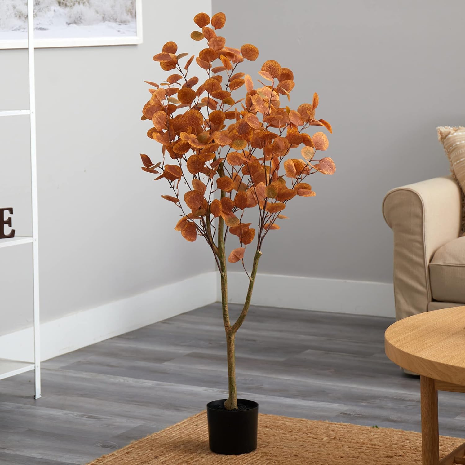 Nearly Natural 4ft Autumn Eucalyptus Artificial Tree 1