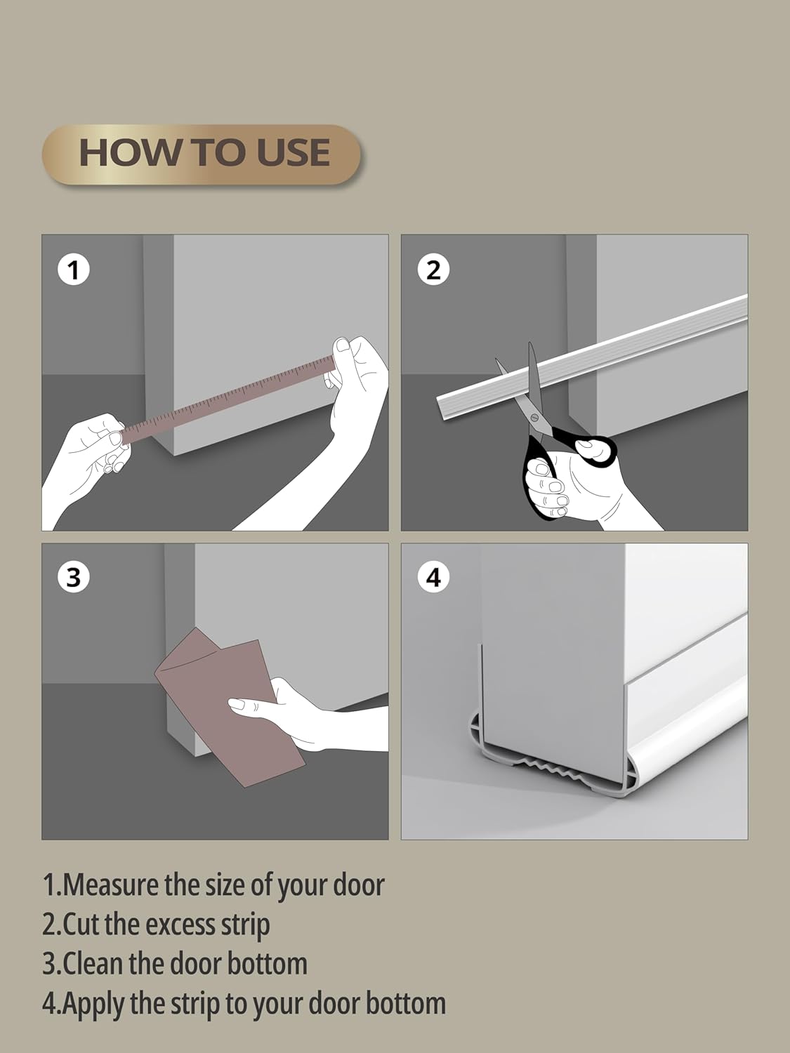 39 Inch Under Door Draft Stopper with Adjustable Cut