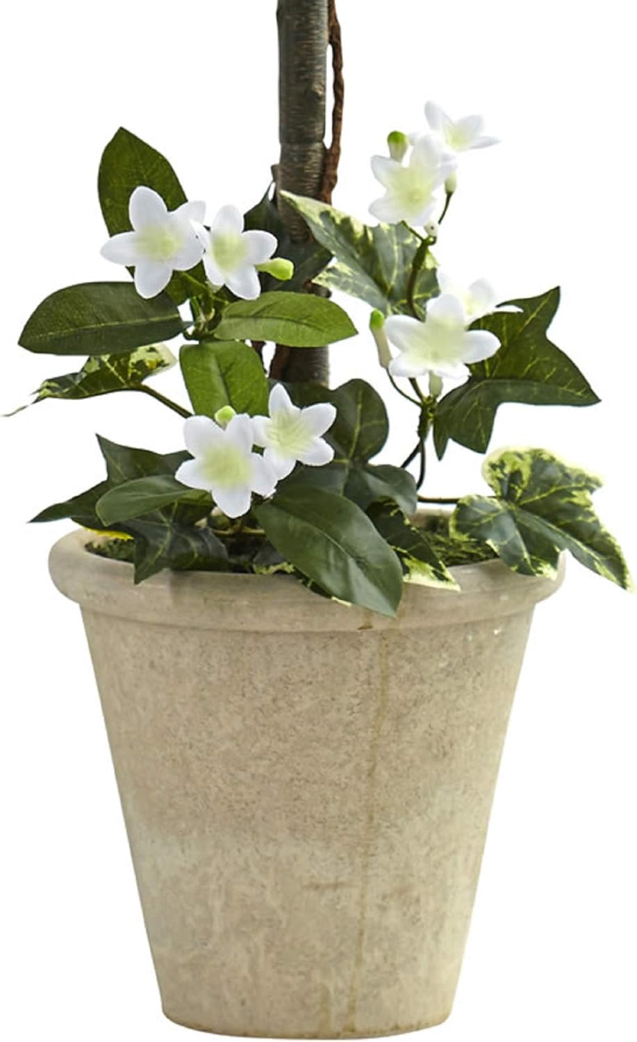 Nearly Natural 3ft Stephanotis Topiary with Planter