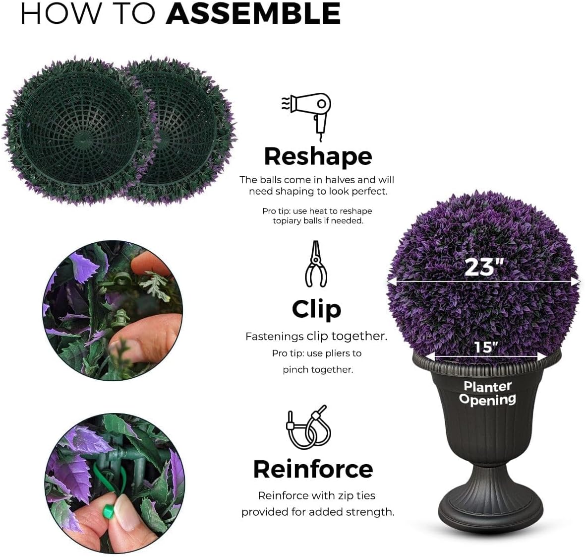 365 Curb Appeal 23 XL Topiary Balls Set