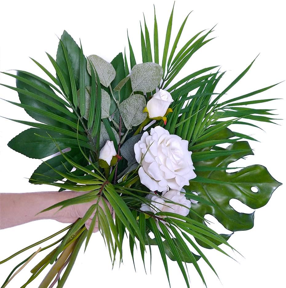 Artificial Areca Palm Leaves 8 Pcs for Decor