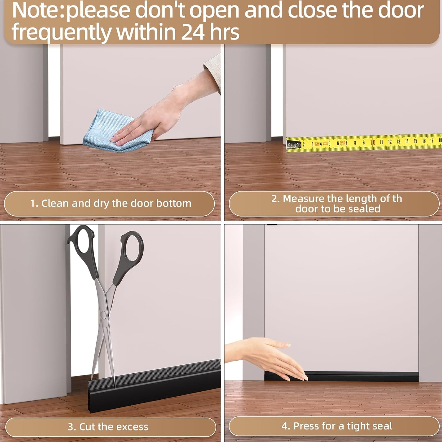 KNEELISA 78 Inch Black Door Draft Stopper Soundproof Seal Strip