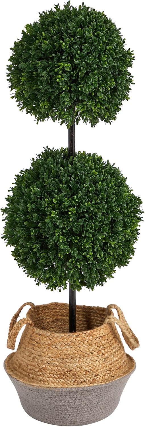 Nearly Natural 35ft Boxwood Double Ball Artificial Topiary Tree