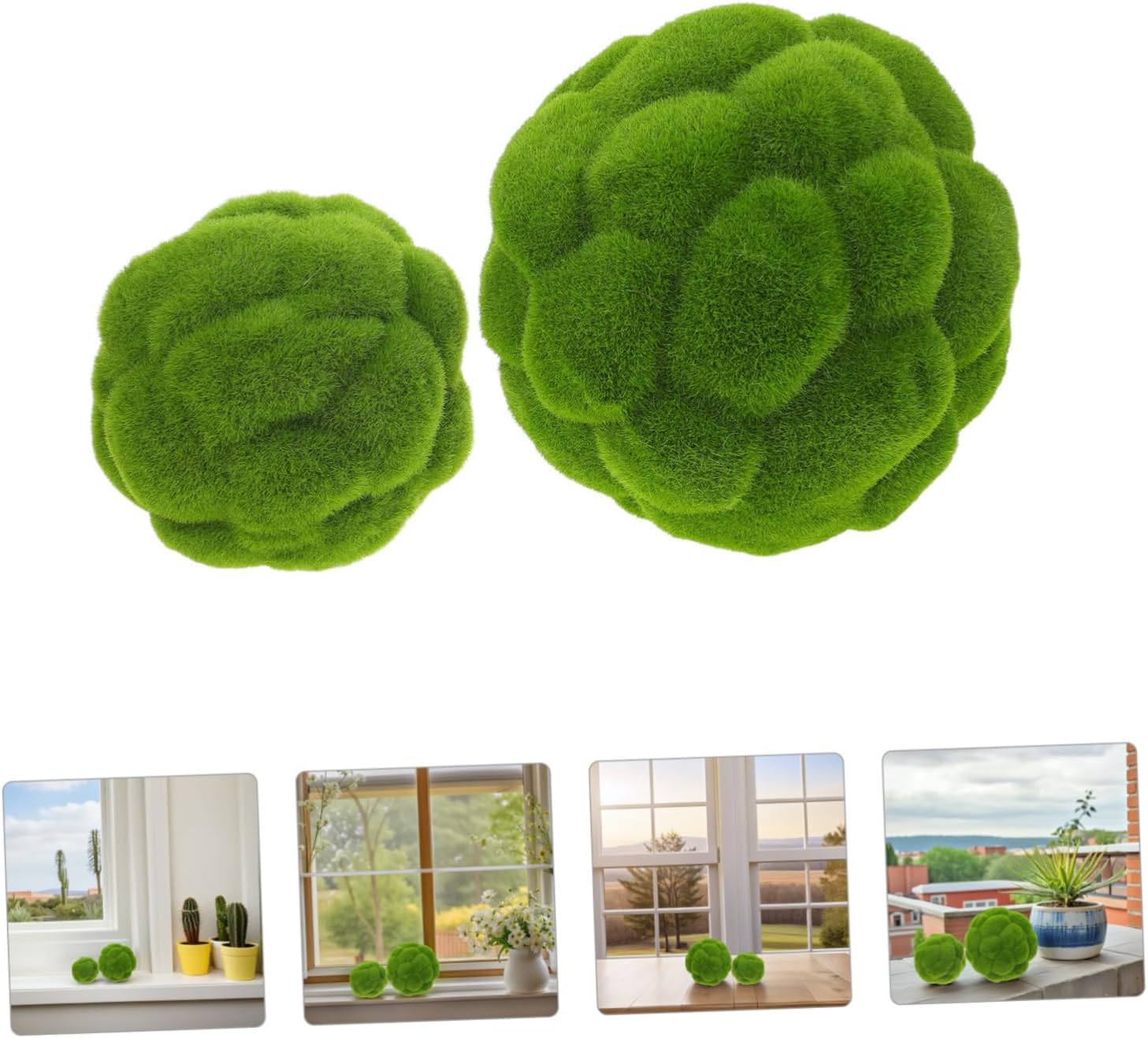 MAGICLULU 2Pcs Realistic Hanging Moss Ball Decor