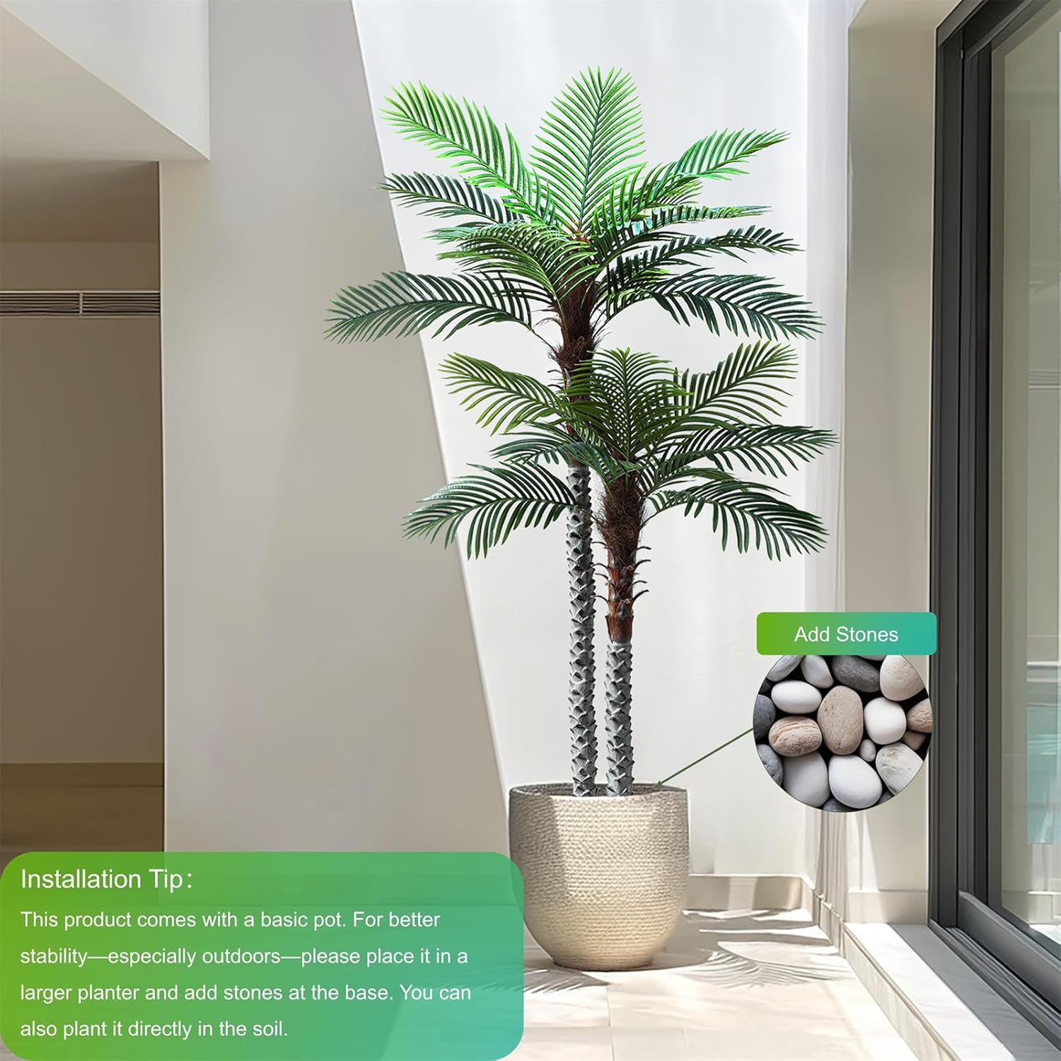 Nafresh 8ft UV Resistant Artificial Palm Tree