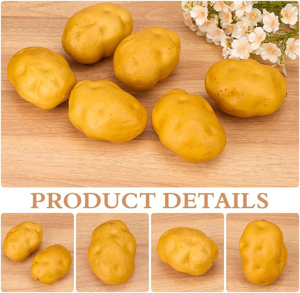 GORGECRAFT 6Pcs Artificial Foam Potatoes Decorative