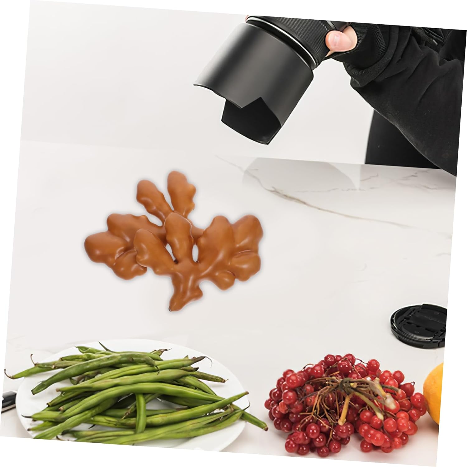 Vaguelly 2pcs Realistic Faux Ginger Artificial Food Decoration