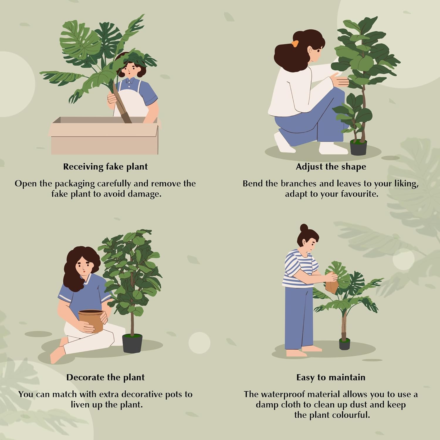 VECELO Artificial Fiddle Leaf Fig Tree 6FT Tall Fake Floor Plant