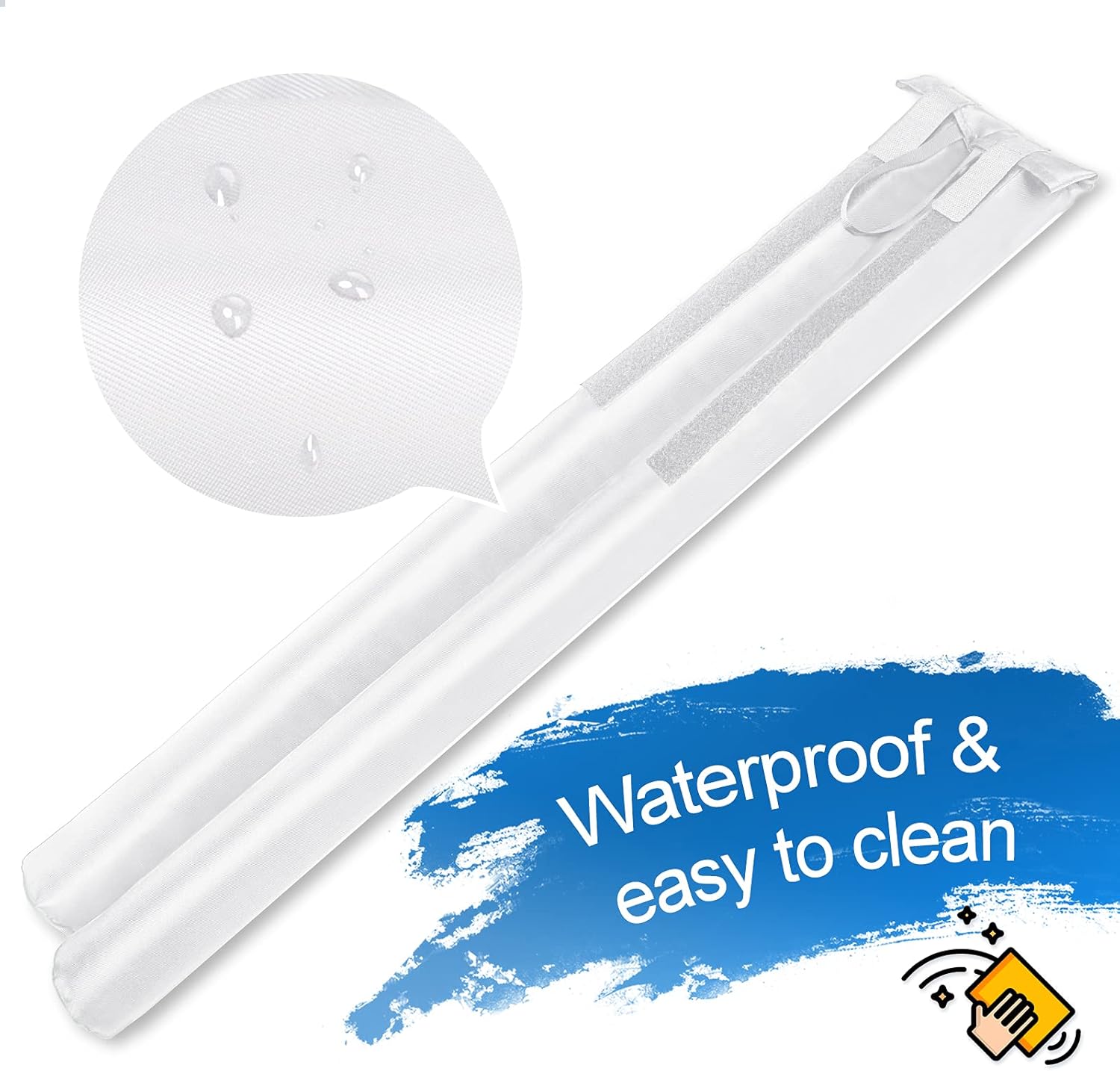 MAXTID White Adjustable Door Draft Stopper 32-38 Inches Double Sided