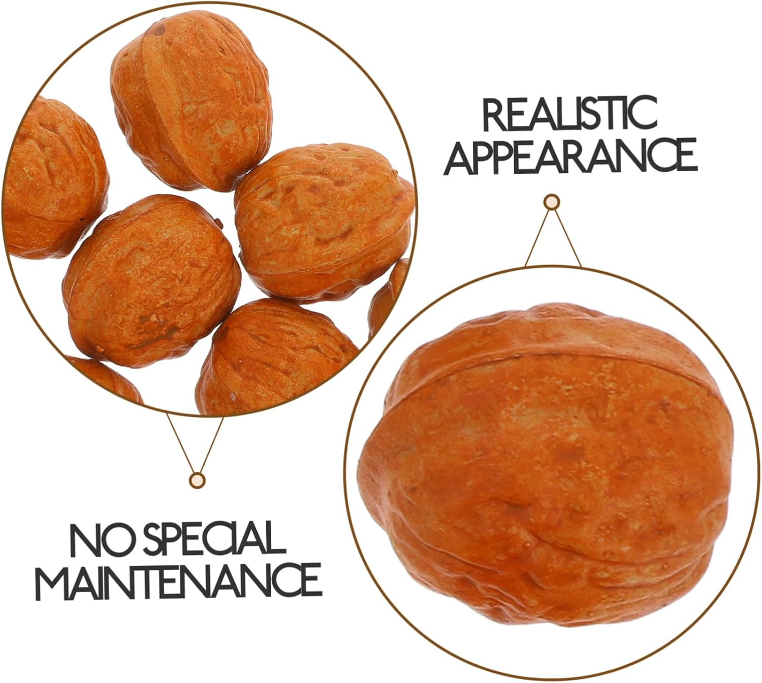 Sosoport Realistic Fake Walnut Decorations 10pcs