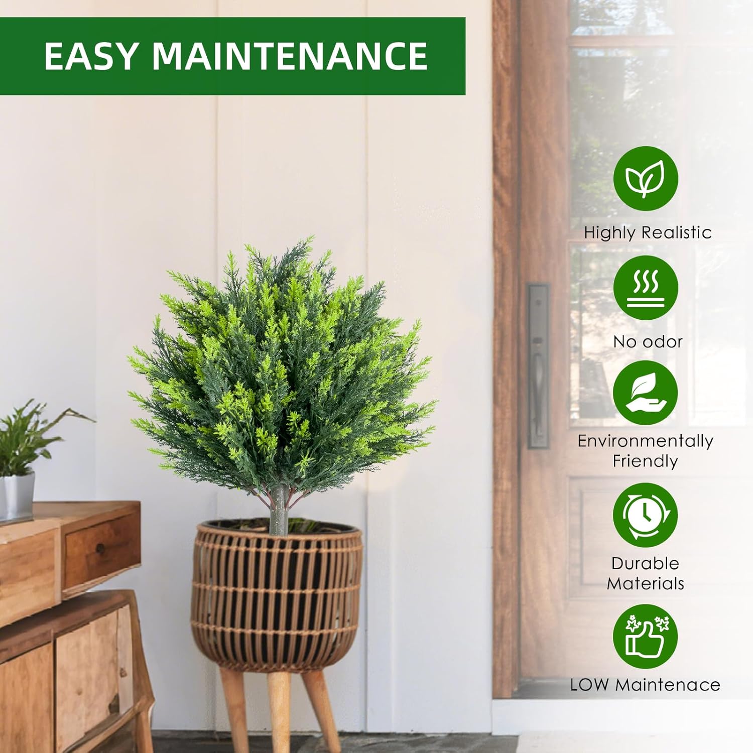 256 Inch Artificial Topiary Ball Tree Set of 2 with Ground Spike