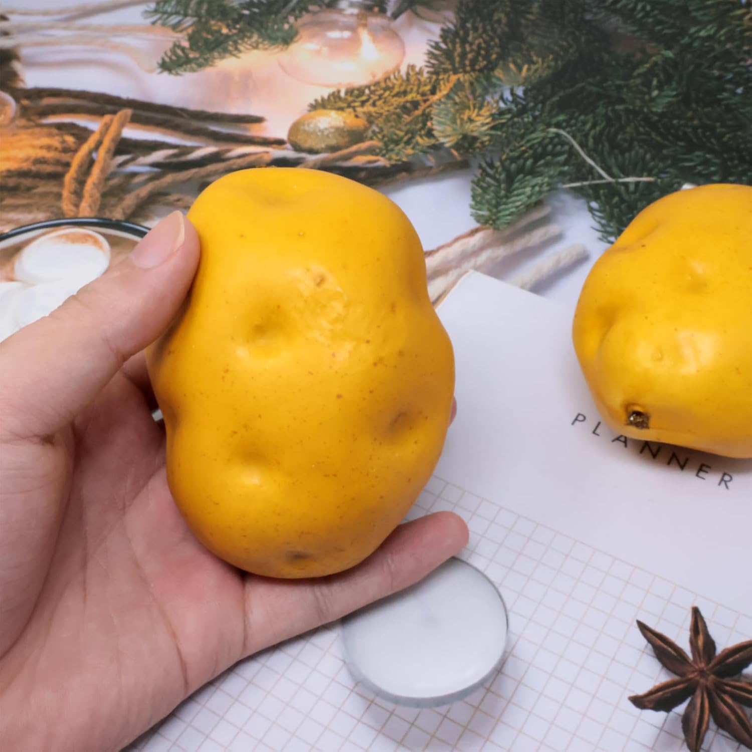 Honbay 4PCS Fake Potatoes Foam Artificial Vegetables Decor