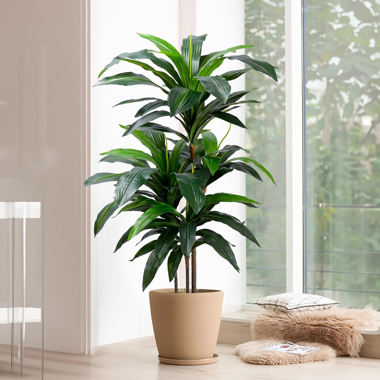 YEPDIN Artificial Dracaena Tree 4FT Indoor Decor