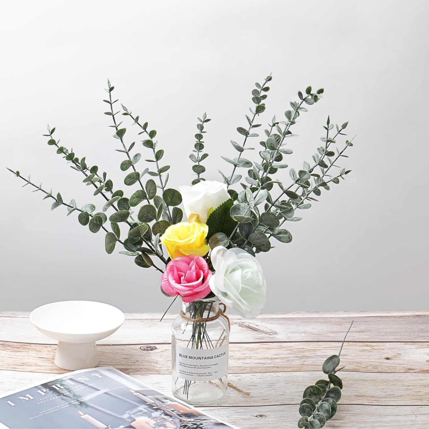 20Pcs Artificial Eucalyptus Stems for Decor