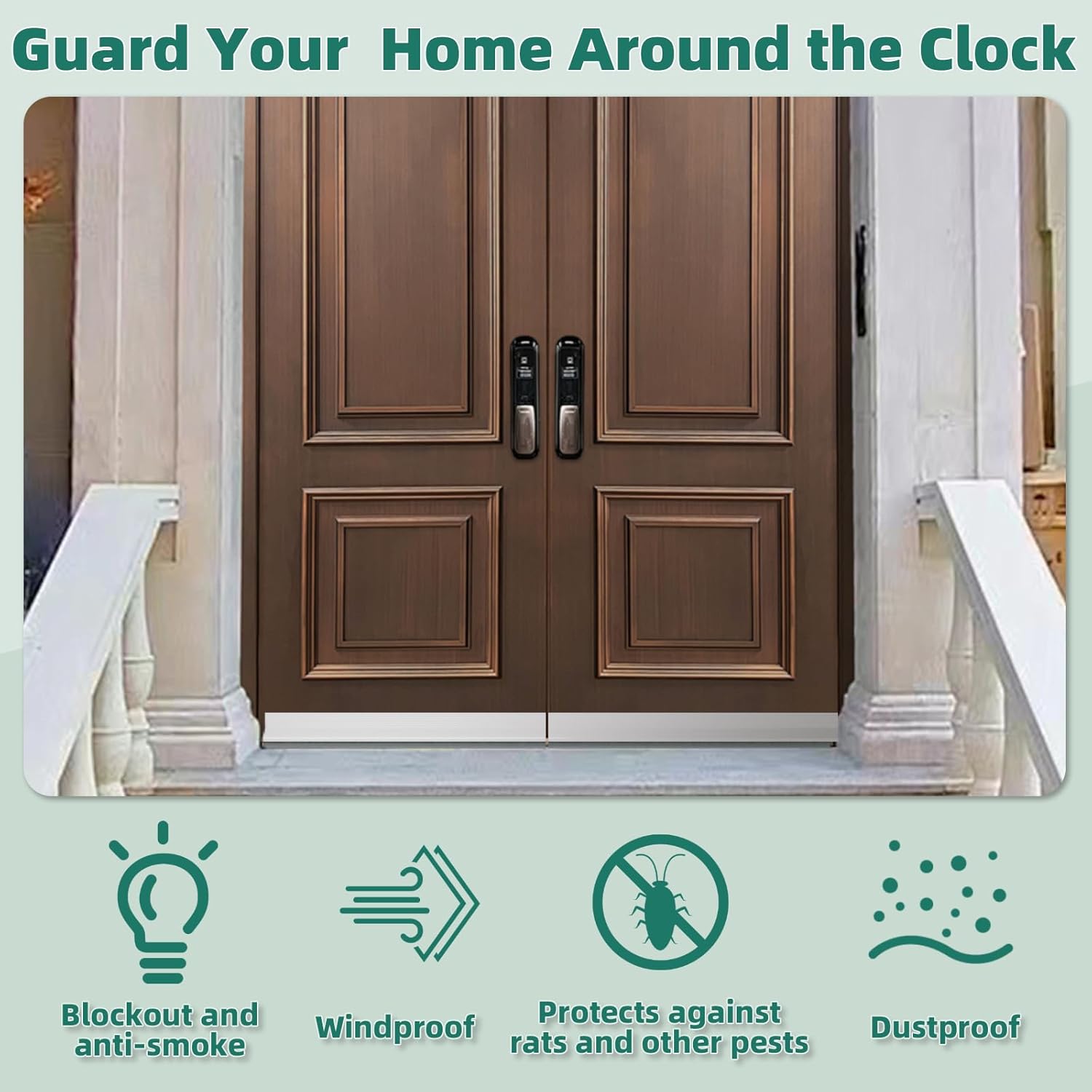 Vannesse Door Draft Stopper with Brush 39 Inch 2 Pack