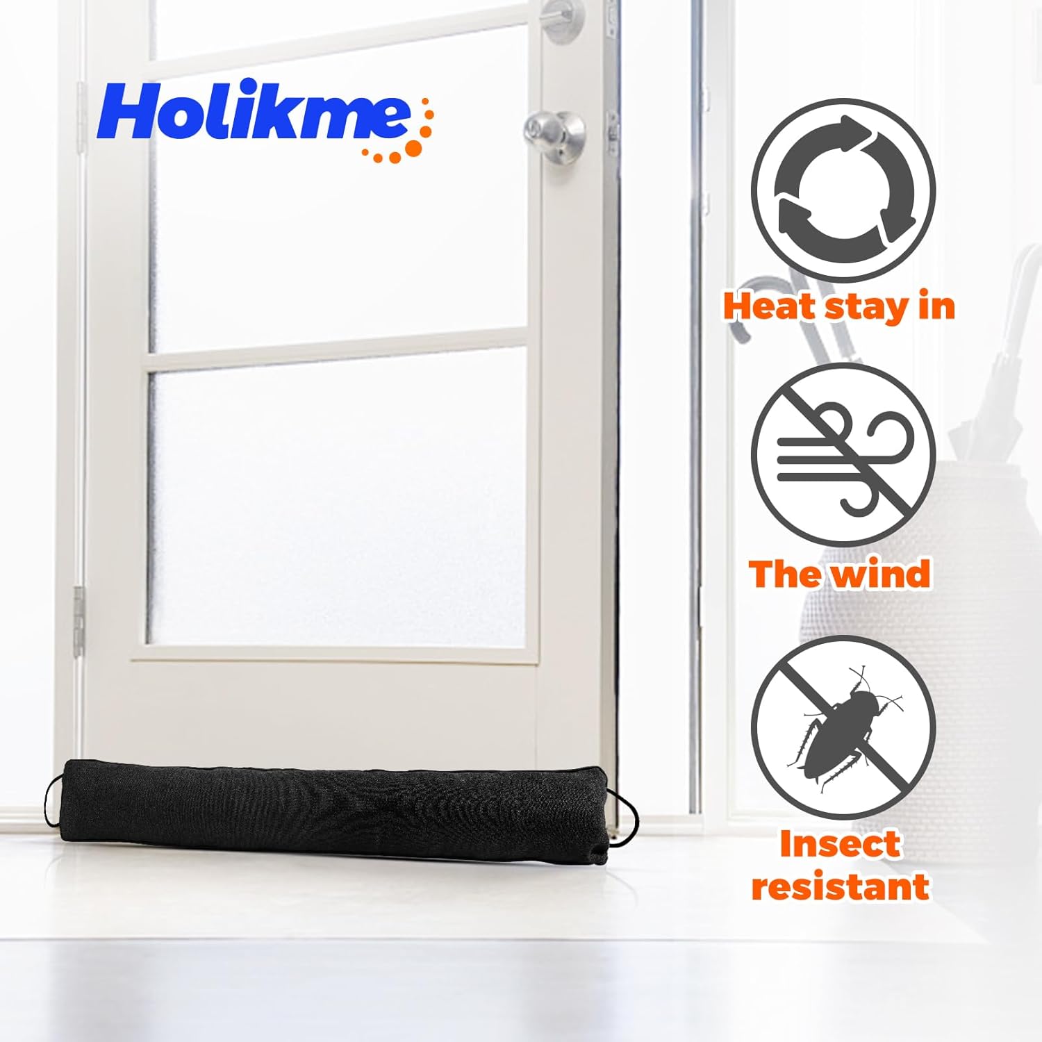 Holikme Weighted Door Draft Stopper 36 Inch Black