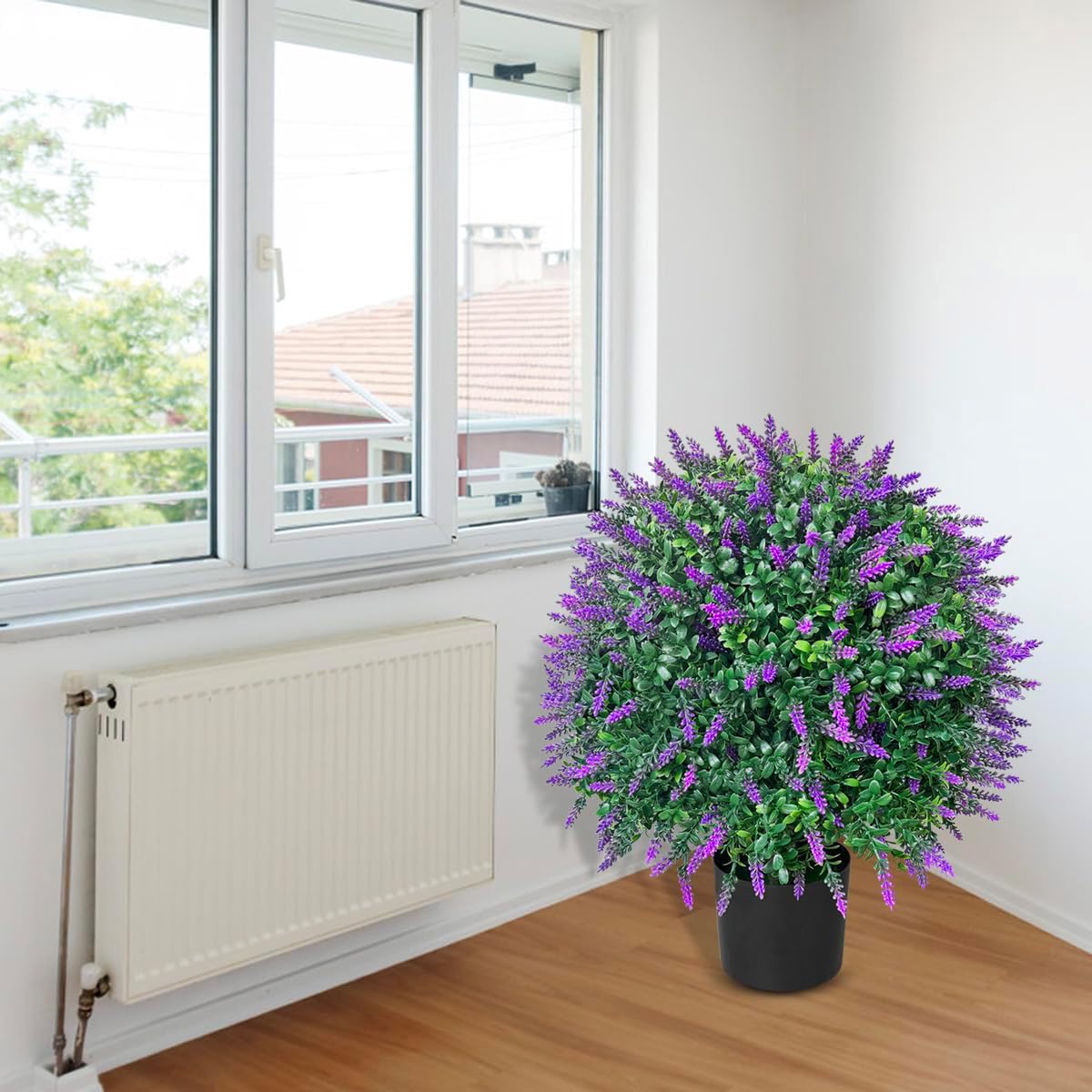 WAYNHUI Artificial Lavender Topiary Ball Trees Set of 2