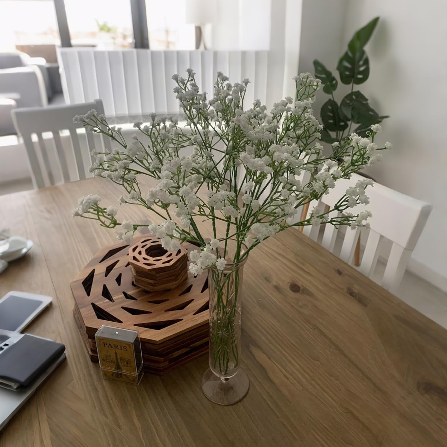 10PCS 21-inch Artificial Babys Breath Flowers with Reinforced Stem