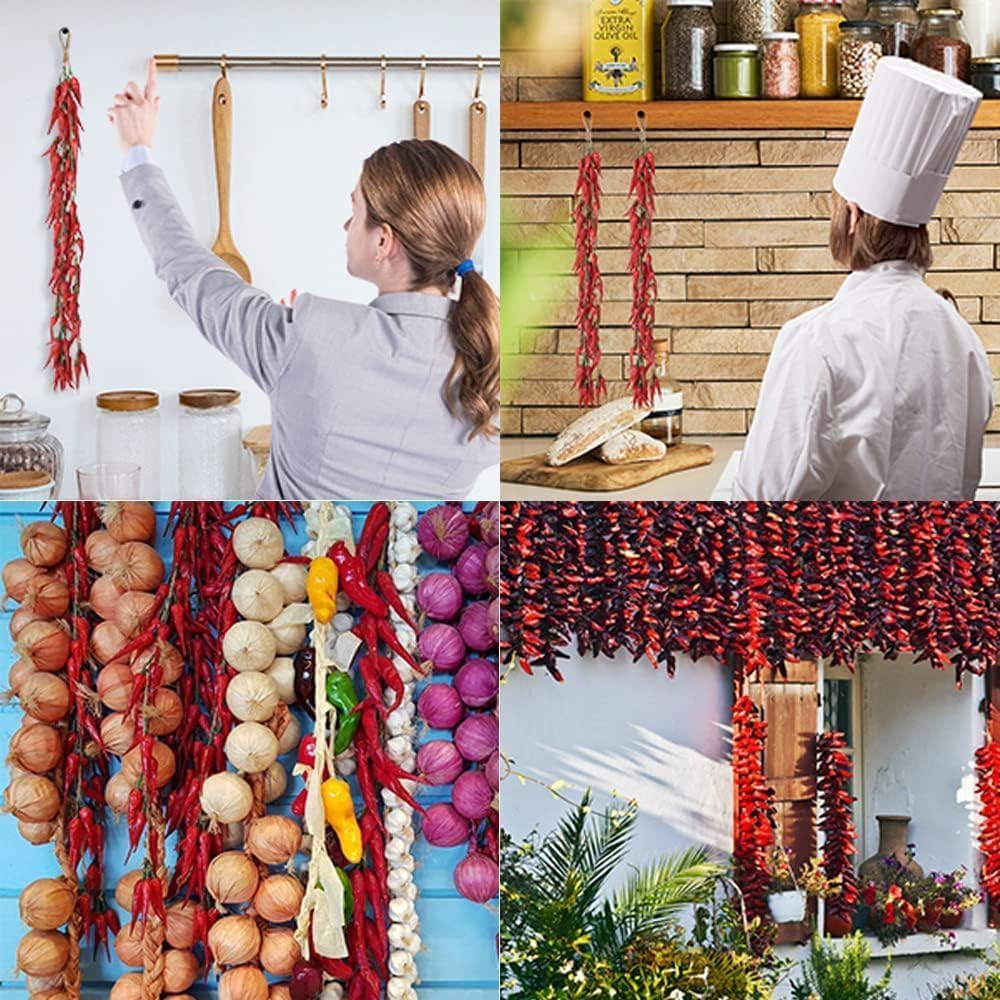 Realistic Artificial Chili Pepper String 5 Pack Decor