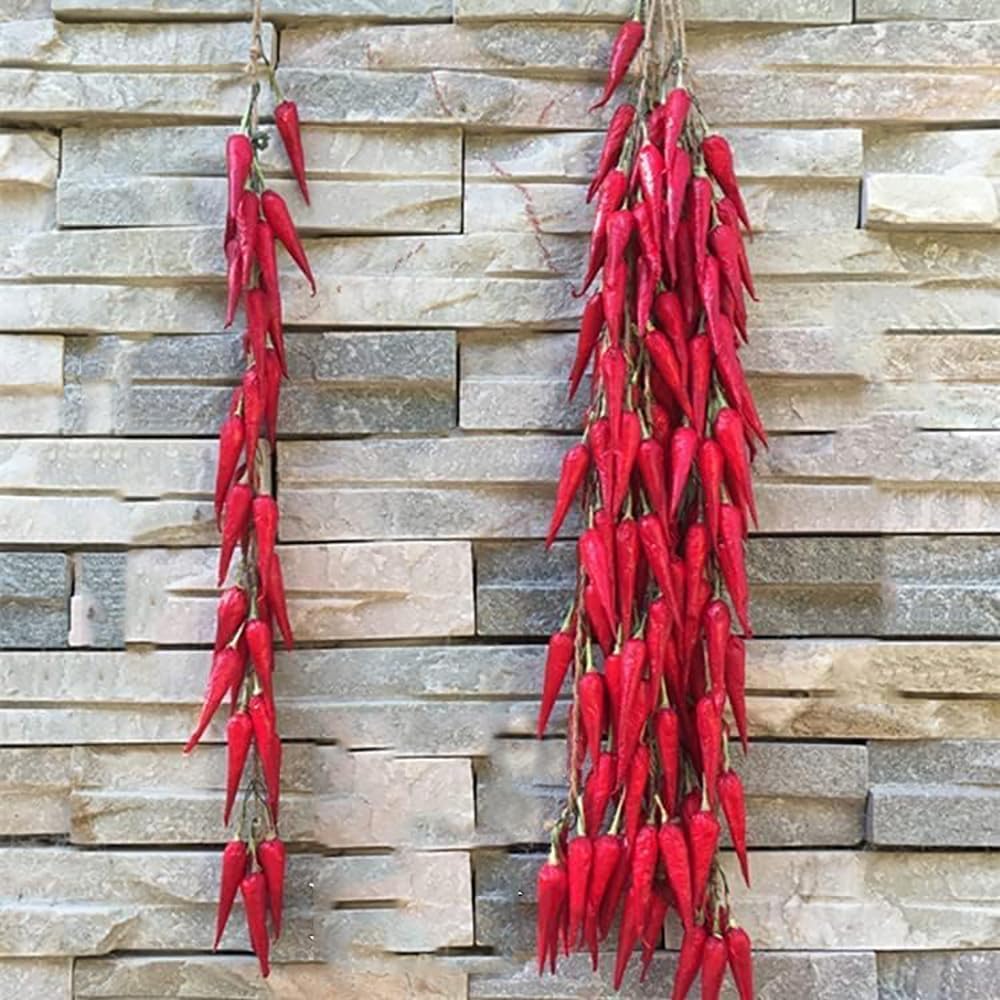 Realistic Artificial Chili Pepper String 5 Pack Decor