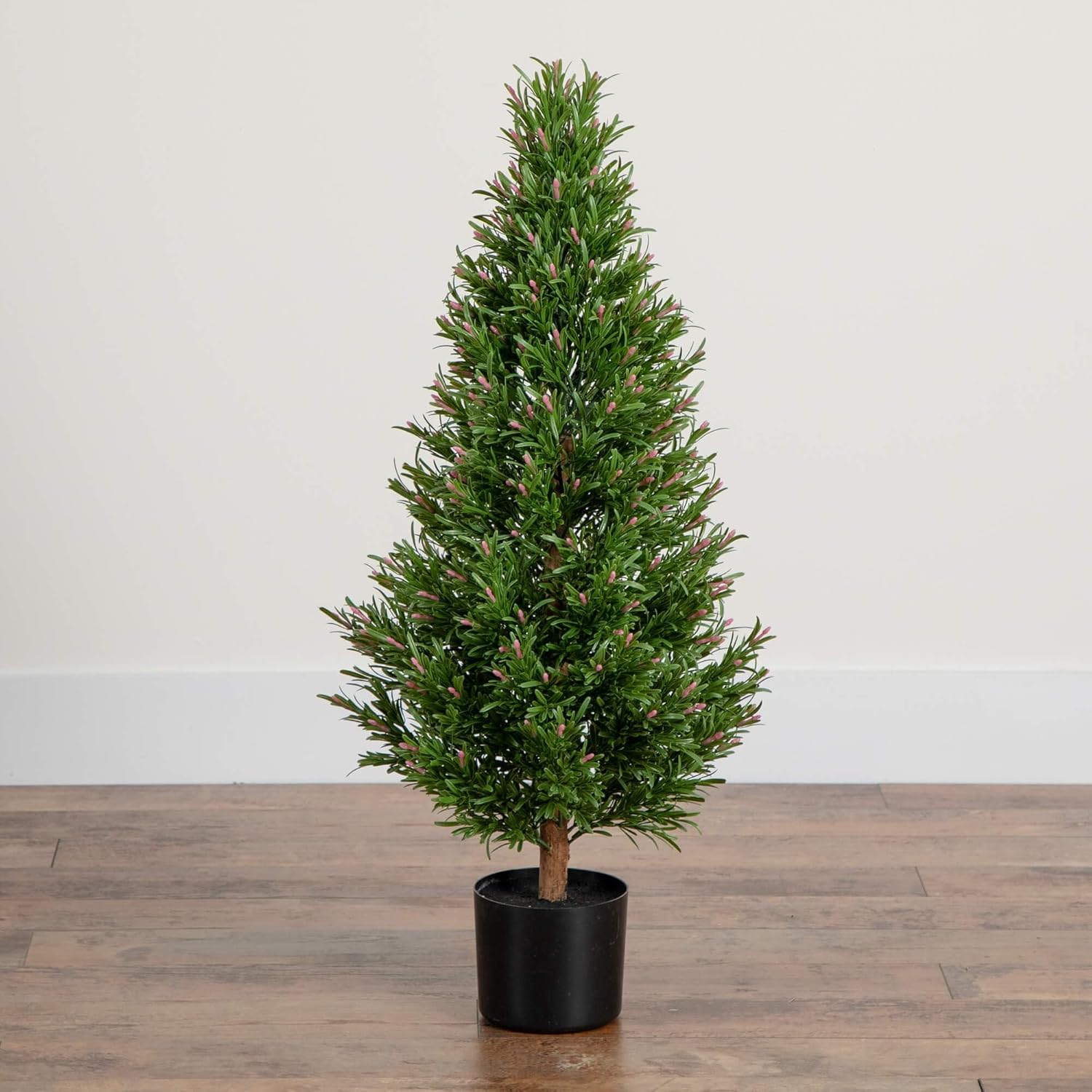 Nearly Natural 3ft UV Resistant Artificial Rosemary Cone Topiary Tree