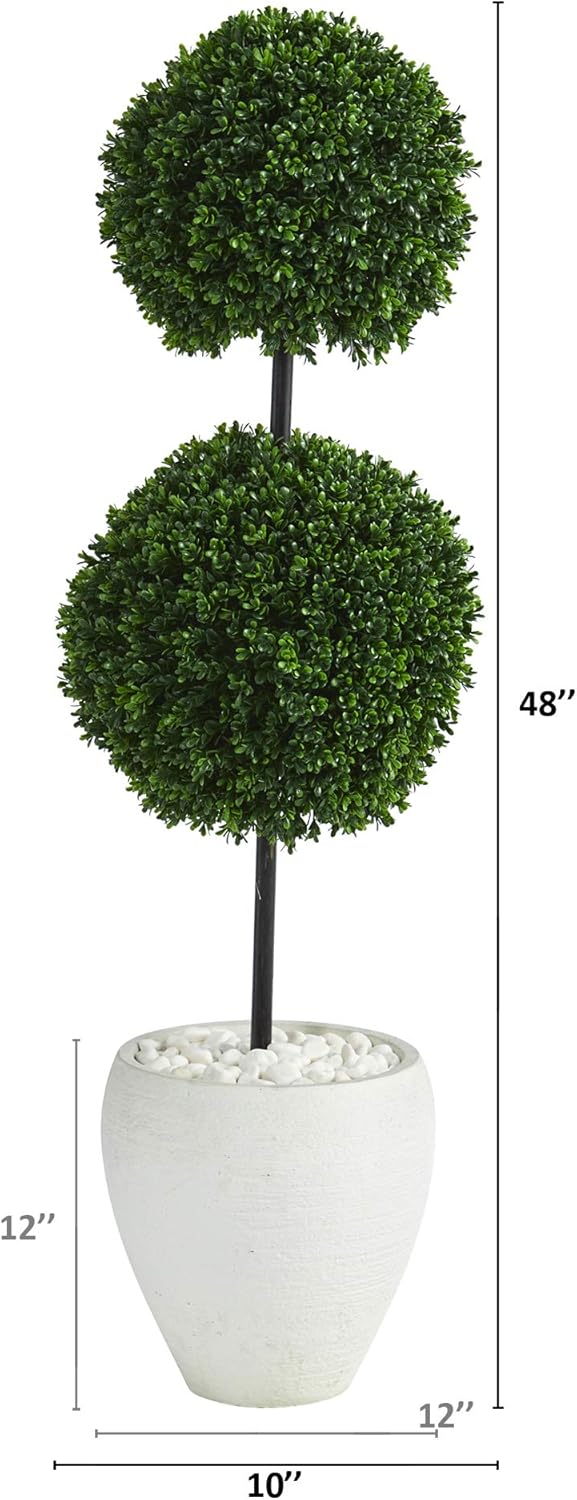 Nearly Natural 4ft Boxwood Double Ball Artificial Topiary Tree