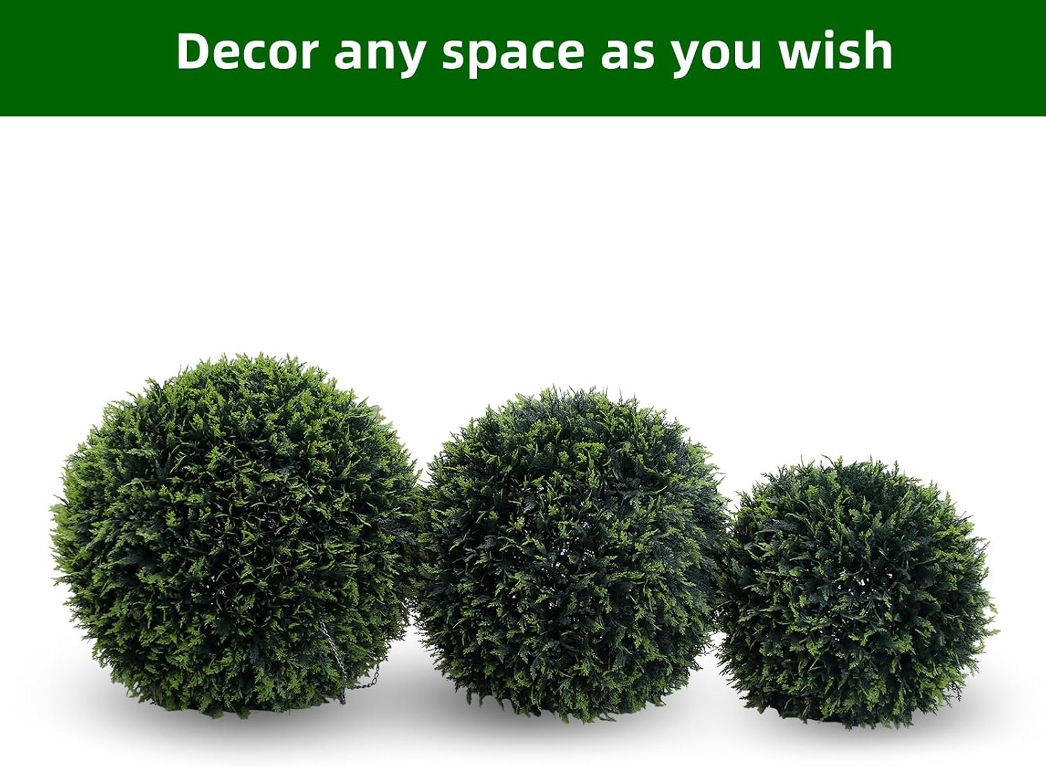 Garvee Artificial Cedar Topiary Balls 2 Pcs 19 Inch
