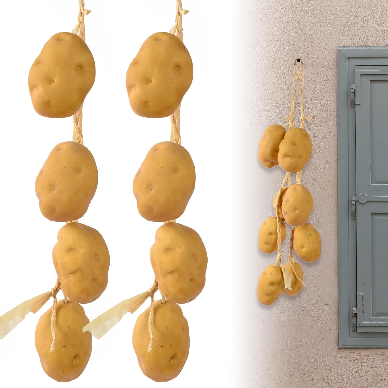 Realistic Foam Potatoes 8PCS for Kitchen Decorations