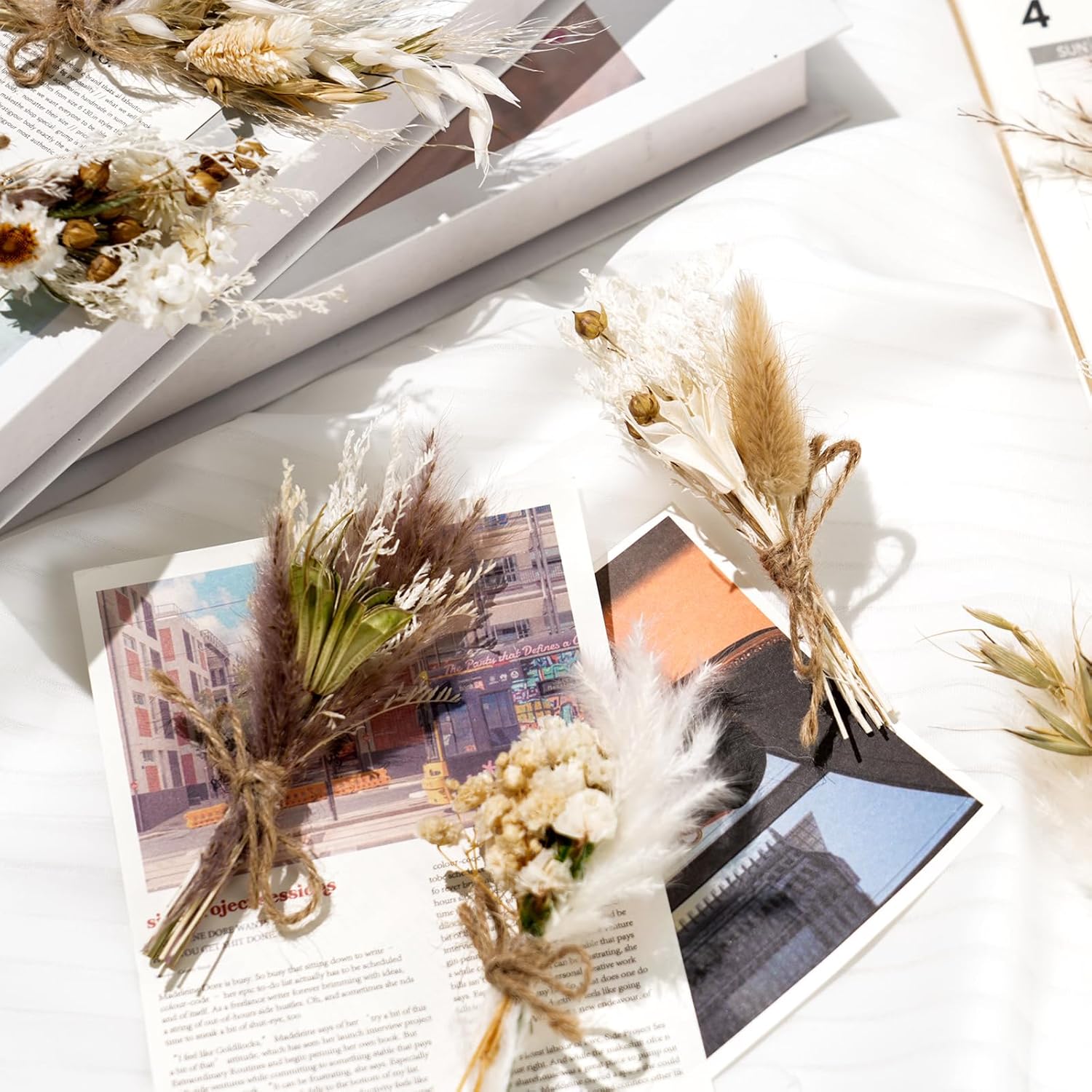 VAIPI 12 Pack Mini Dried Flower Bouquet Boho Artificial Arrangement