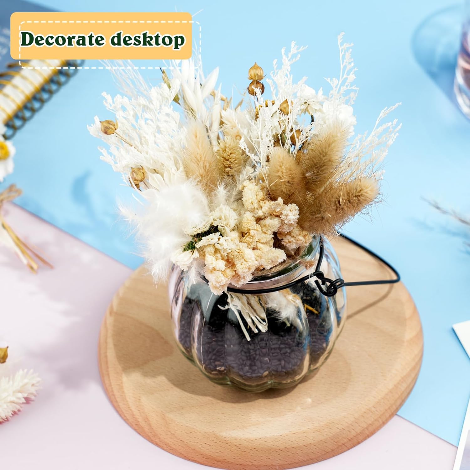 VAIPI 12 Pack Mini Dried Flower Bouquet Boho Artificial Arrangement