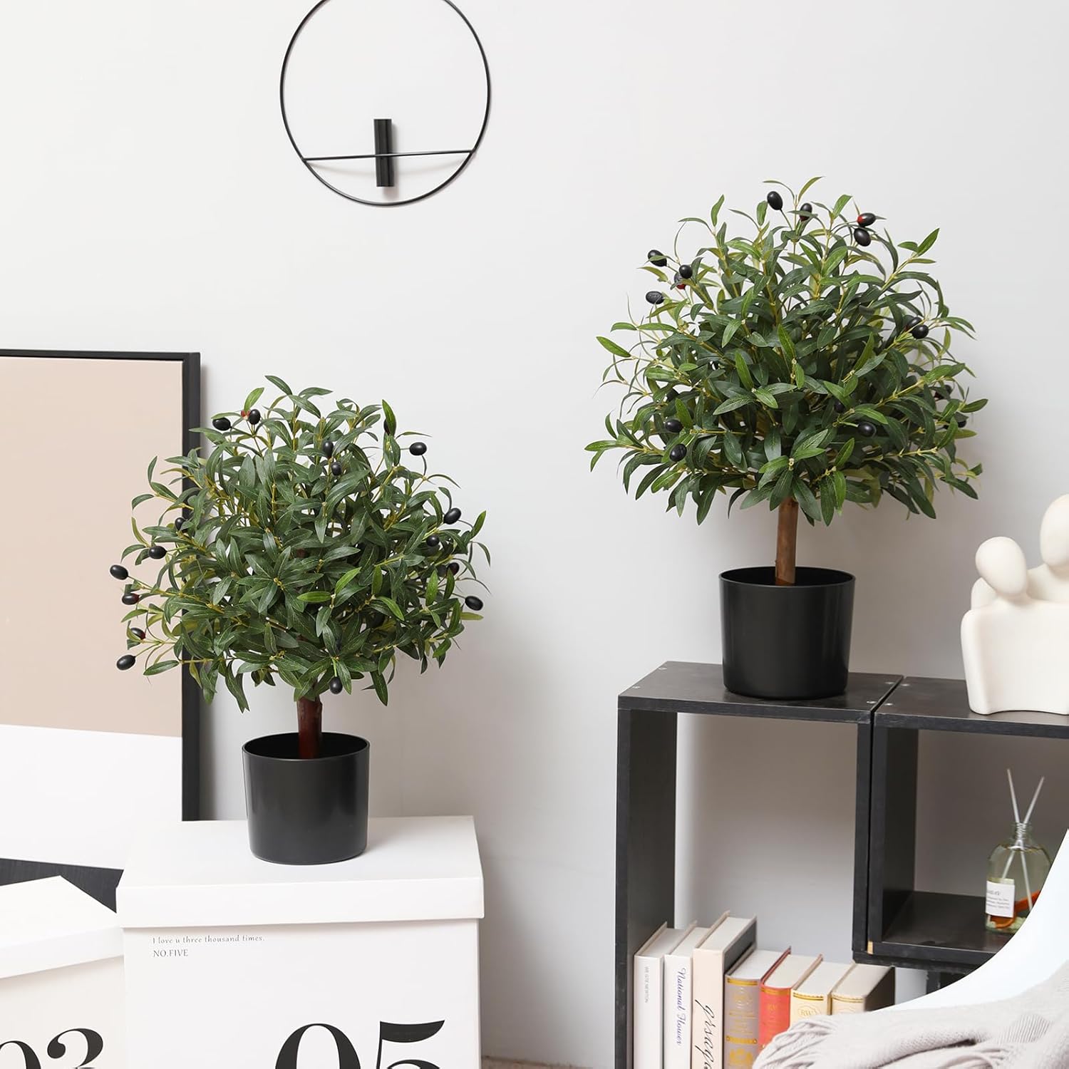 255 Inch Artificial Olive Topiary Ball Set of 2
