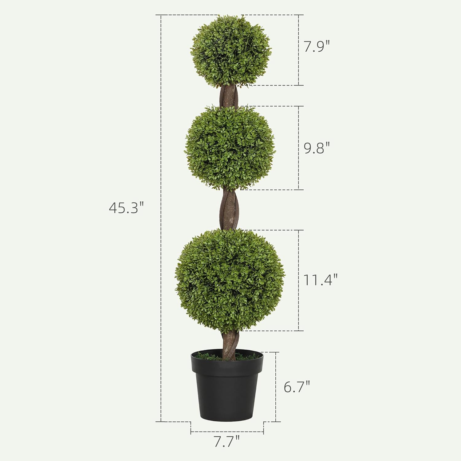 HOMCOM Artificial Topiary Plants Set of 2 Green Indoor Outdoor