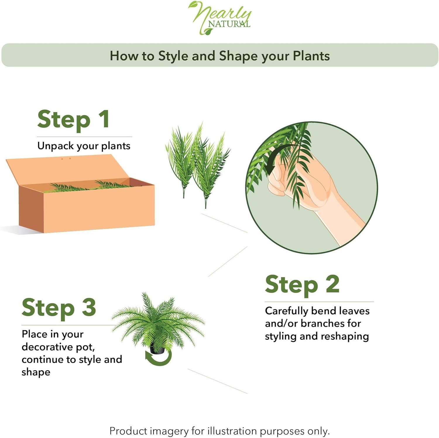 Nearly Natural 48-In Artificial Boston Fern Set of 2