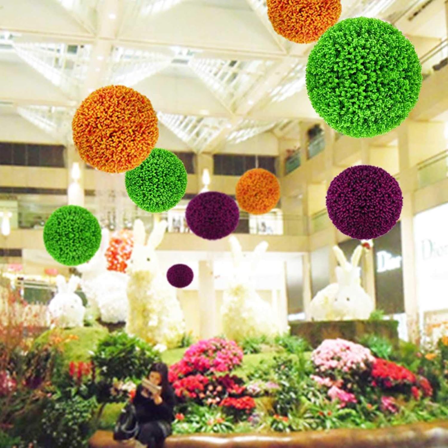 Artificial Topiary Ball for Home Decor Orange 35cm