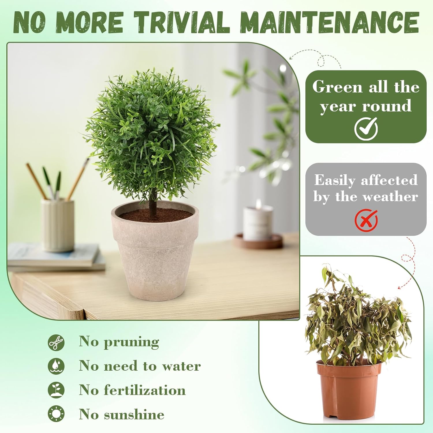 108 Inch Artificial Boxwood Topiary Potted Plant Decoration