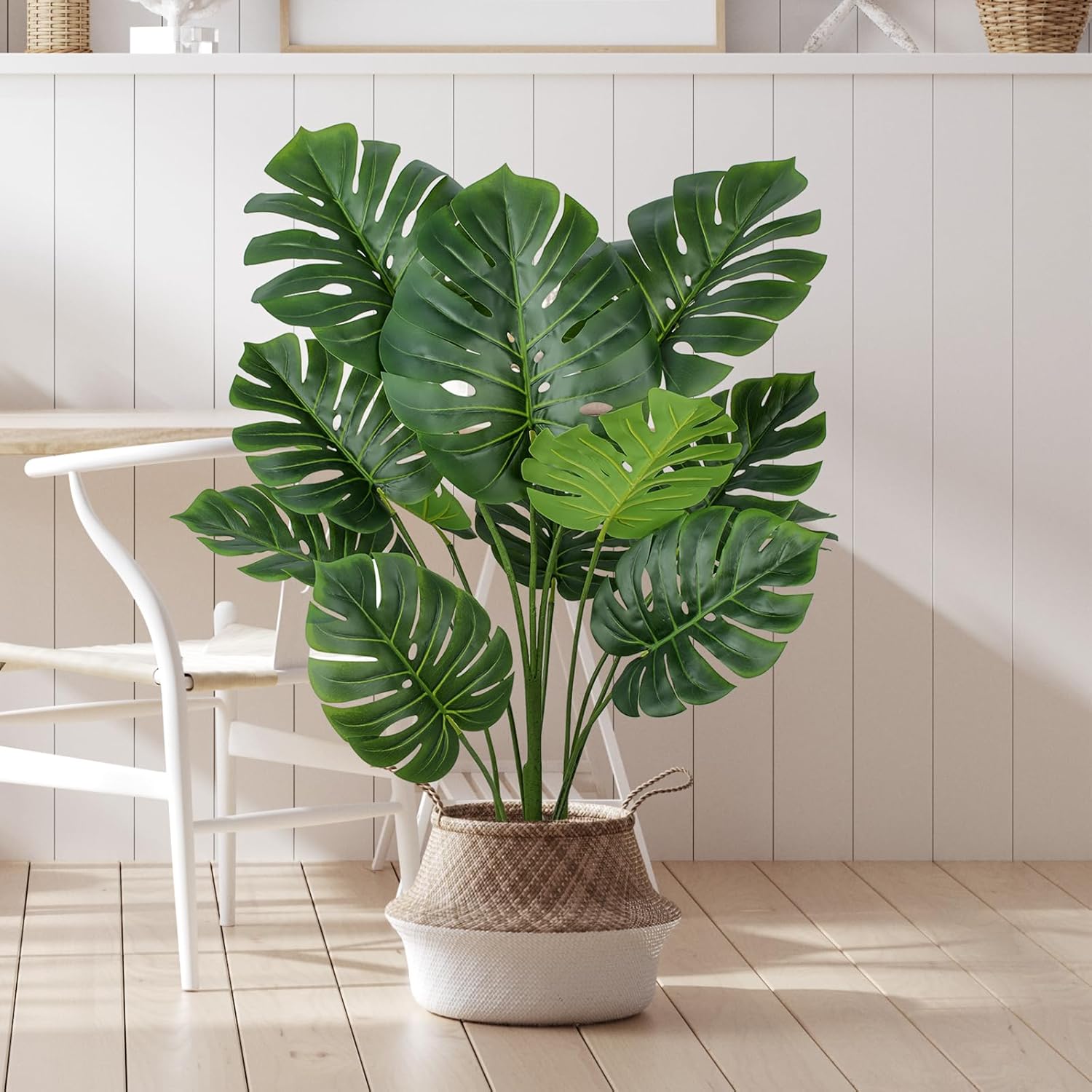 Floworld Artificial Monstera Plant 4FT Tall 2 Pack Fake Trees