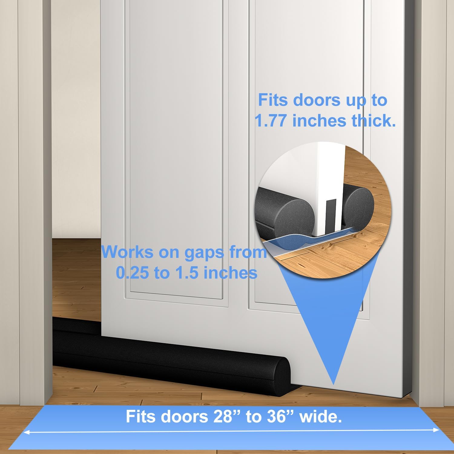 2 Pack Large Door Draft Stopper 36 Inch Adjustable