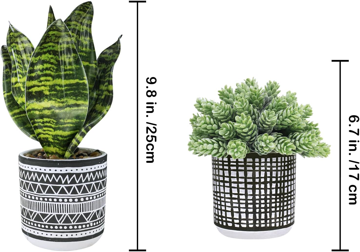Winlyn 3 Pcs Artificial Succulents Hanging Plants Greenery Decor Set