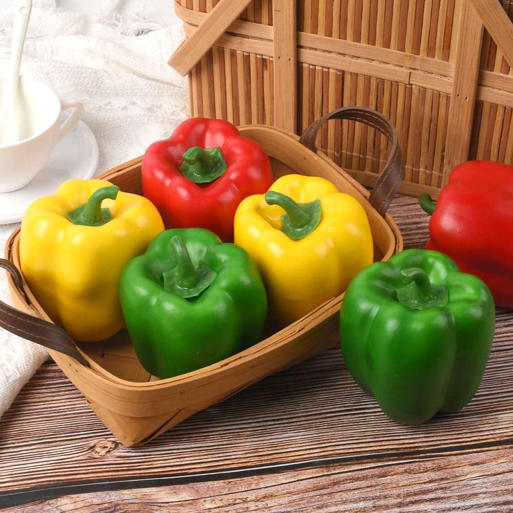 Viociwu Artificial Bell Peppers 6PCS for Kitchen Decor