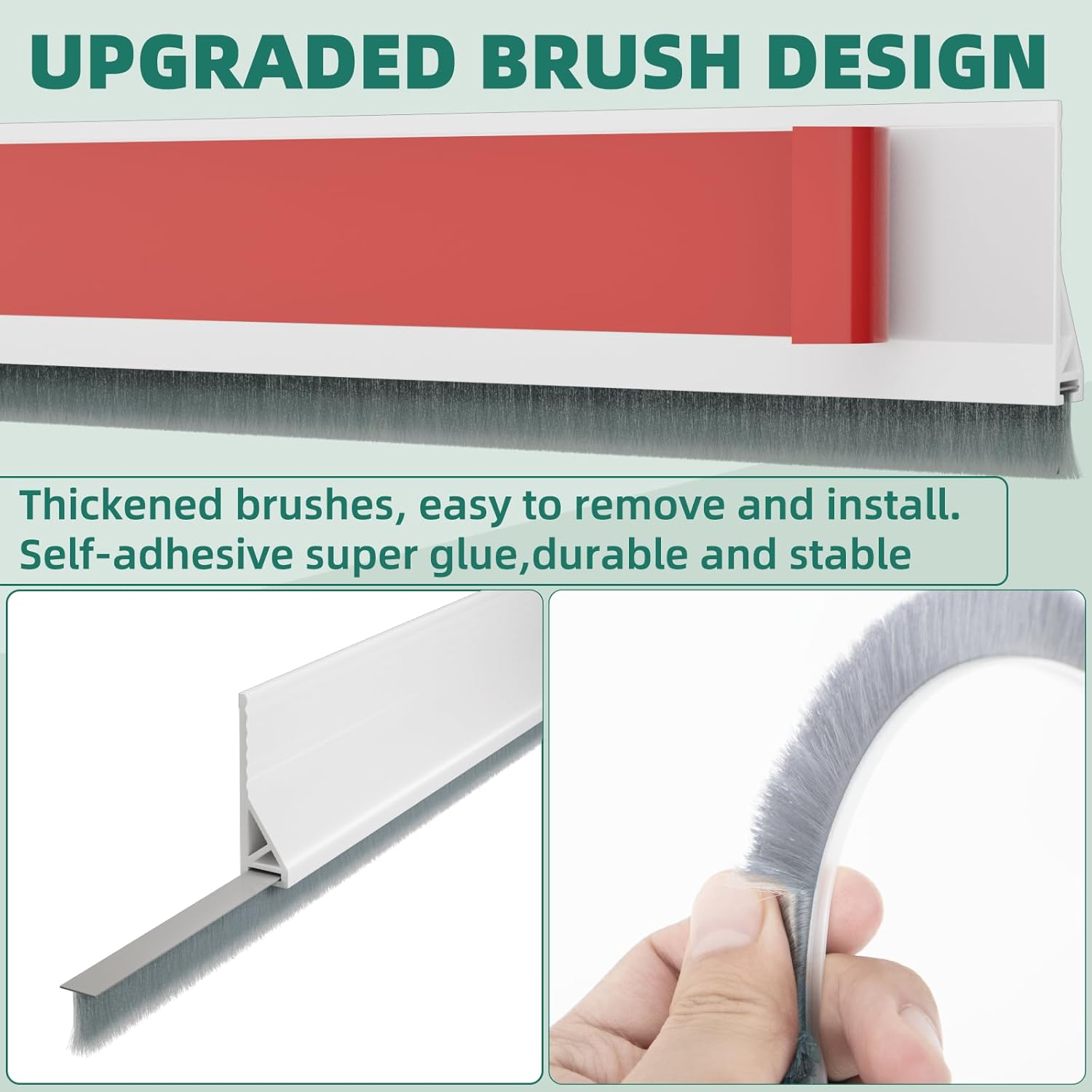 Vannesse Door Draft Stopper with Brush 39 Inch 2 Pack
