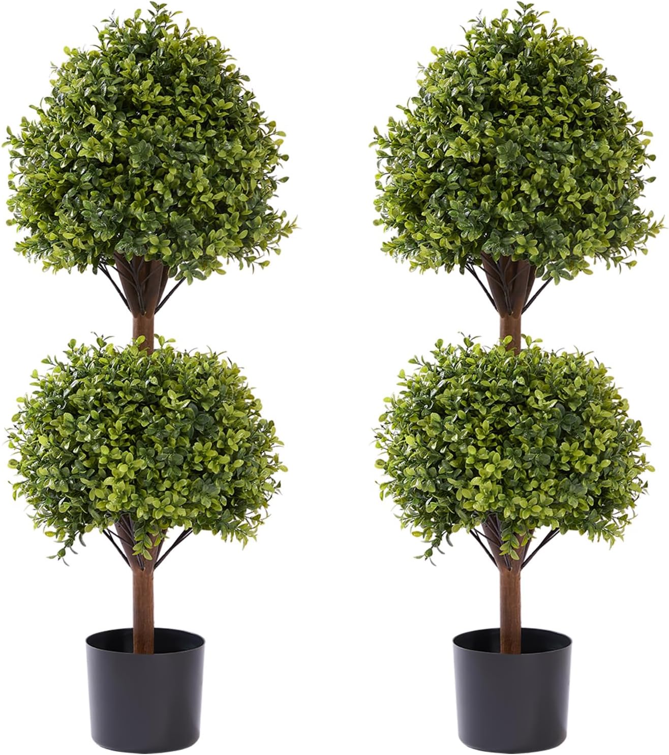THE BLOOM TIMES Artificial Boxwood Topiary Set of 2
