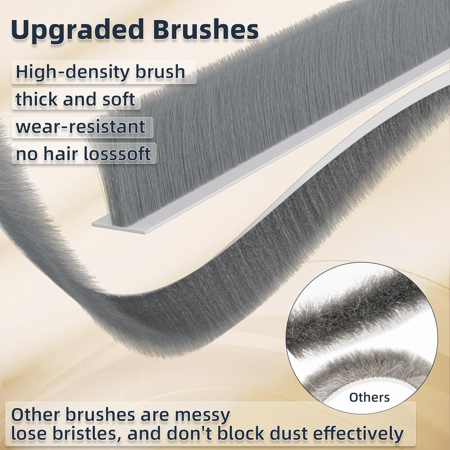39 Inch Door Sweep with Brush and Adhesive Seal Black