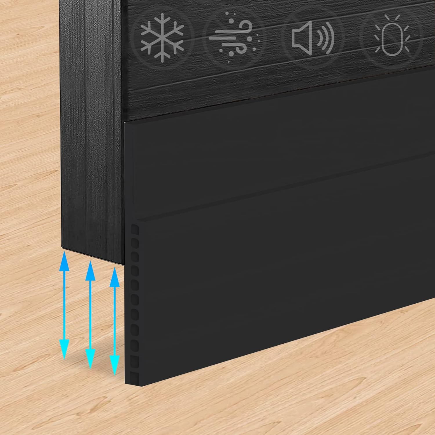 SYIPO Door Draft Stopper 3 W x 39 L Black