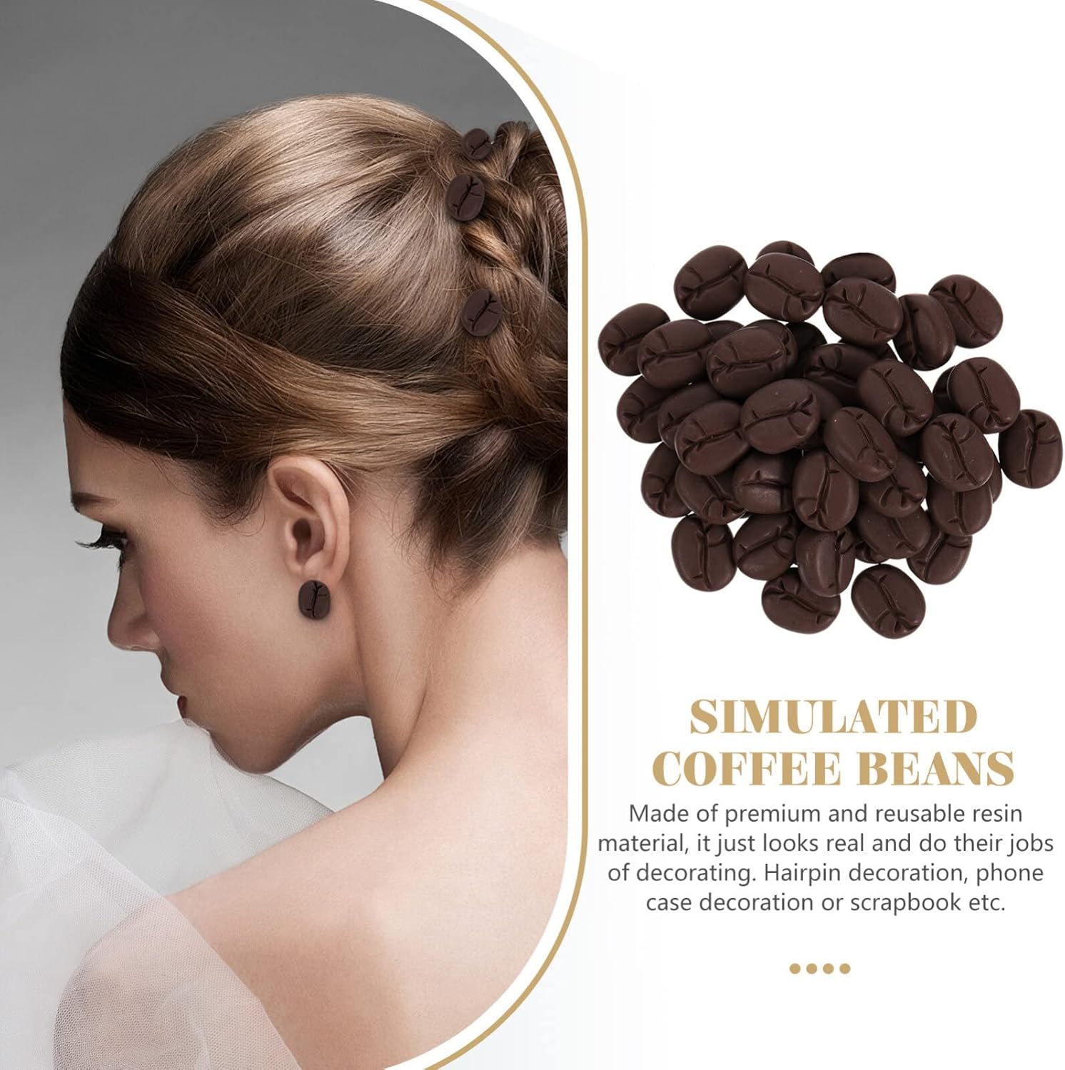 Toyvian Artificial Coffee Beans for DIY Craft and Cafe Display