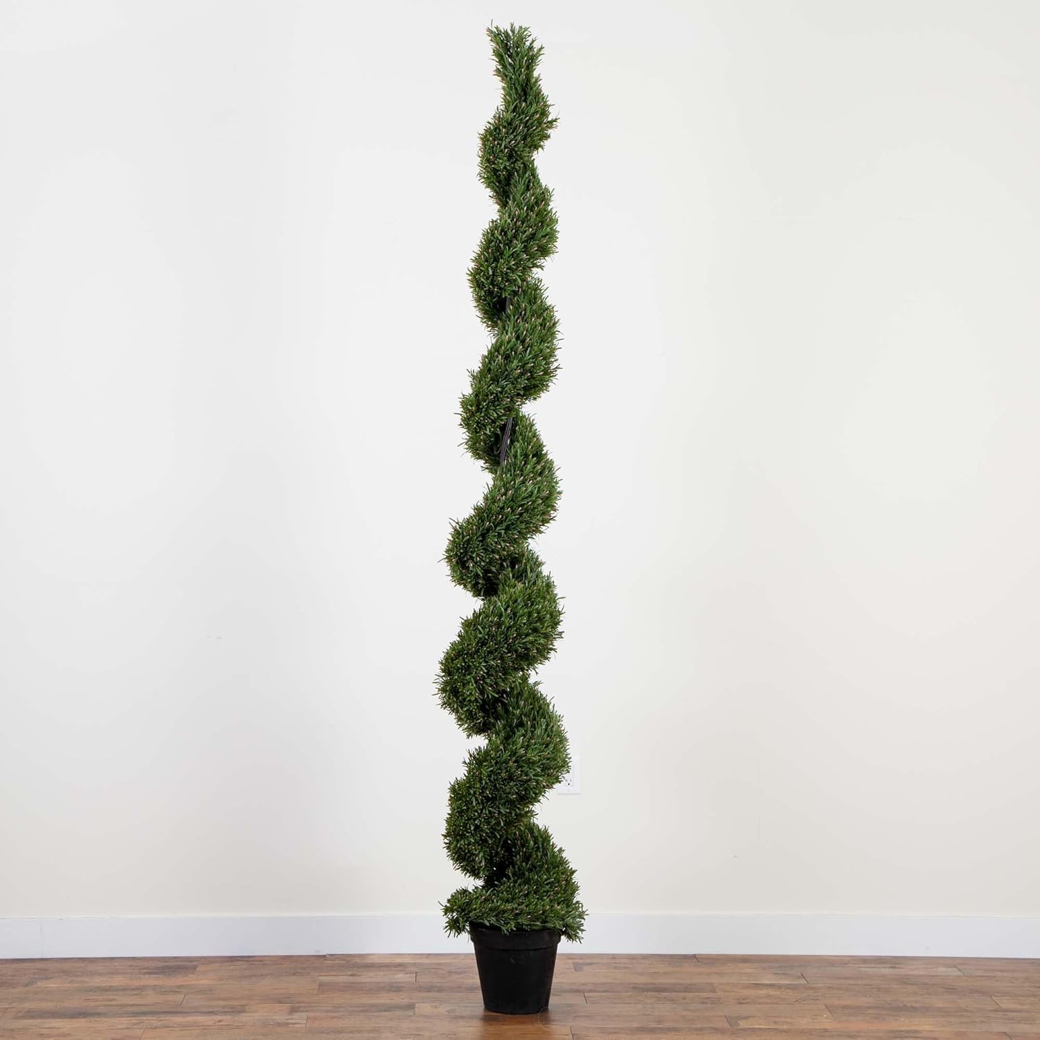 Nearly Natural 9ft UV Resistant Artificial Rosemary Spiral Topiary Tree